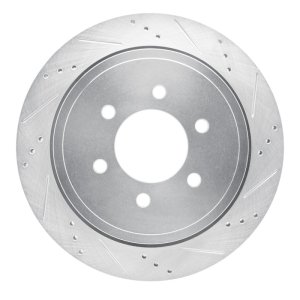 Ford Expedition Brake Rotor (1) - Rear Right - R1 Concepts - Drilled & Slotted - Silver - `02-`06